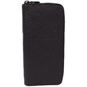 Louis Vuitton Monogram Shadow Black Zippy Wallet Vertical Round Zipper Long